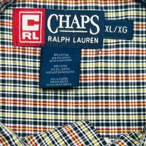 VTG 80’s Chaps Ralph Lauren Multicolor Plaid Button-Down Shirt EUC Cotton Blend